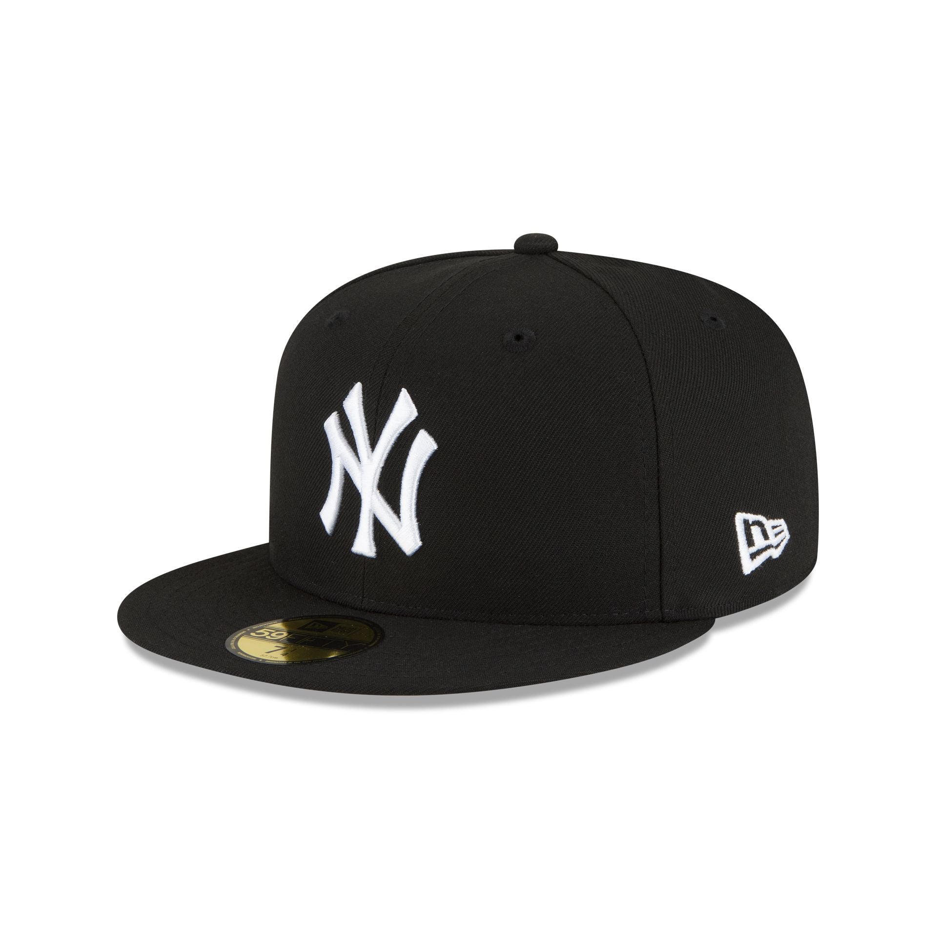 New York Yankees Black and White Basic 59FIFTY Fitted Hat - Nextgenmallstore