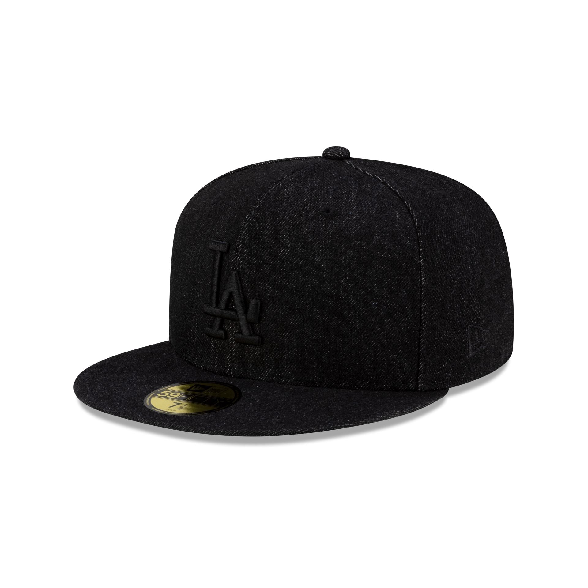 Los Angeles Dodgers Black Denim 59FIFTY Fitted Hat - Nextgenmallstore