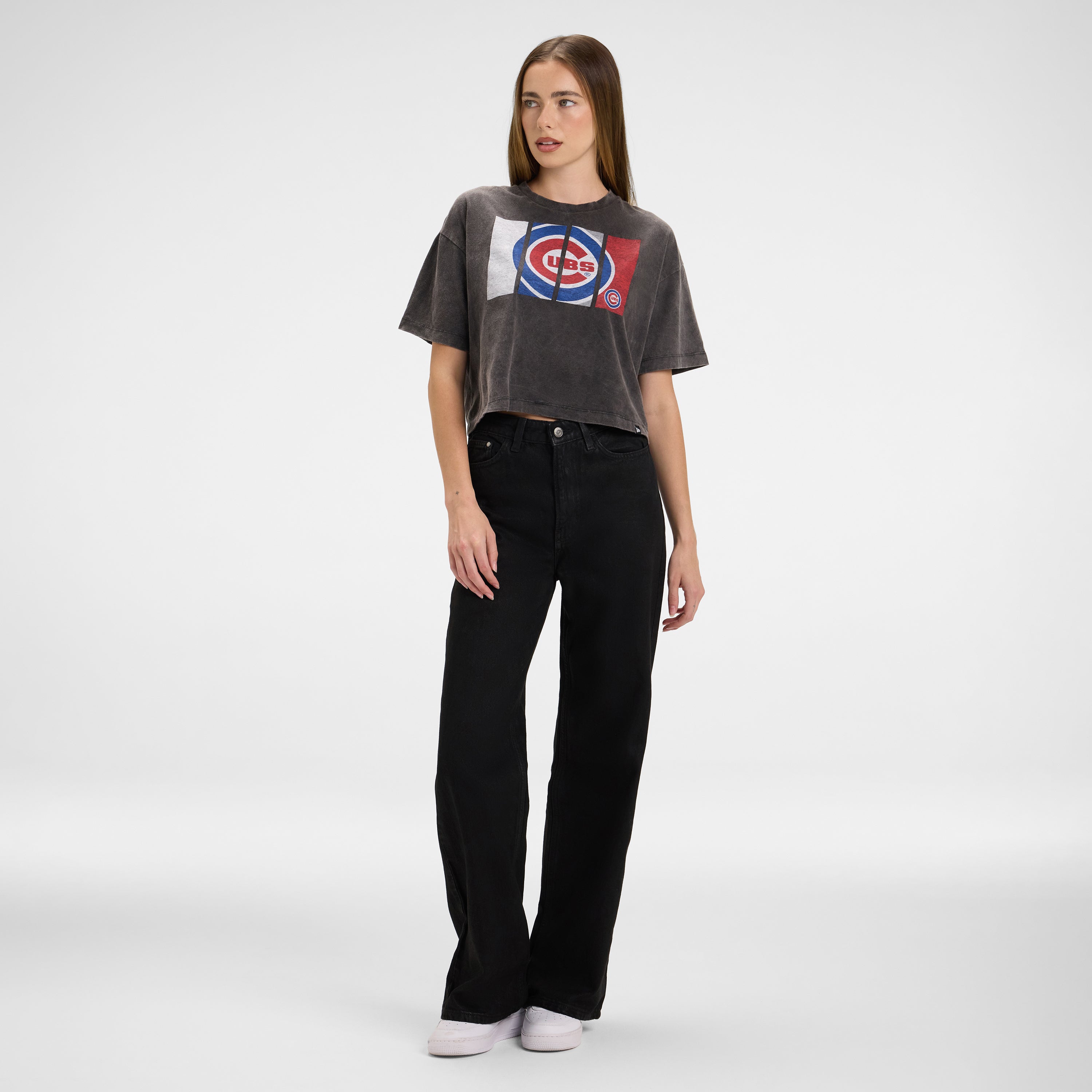 Atlanta Braves Sport Night Black Cropped Women's T-Shirt