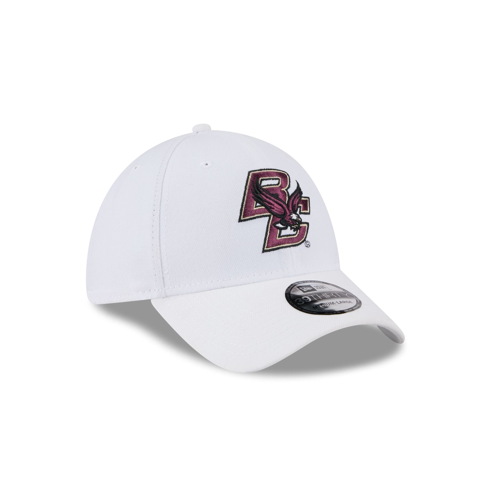 Boston College Eagles Optic White 39THIRTY Stretch Fit Hat