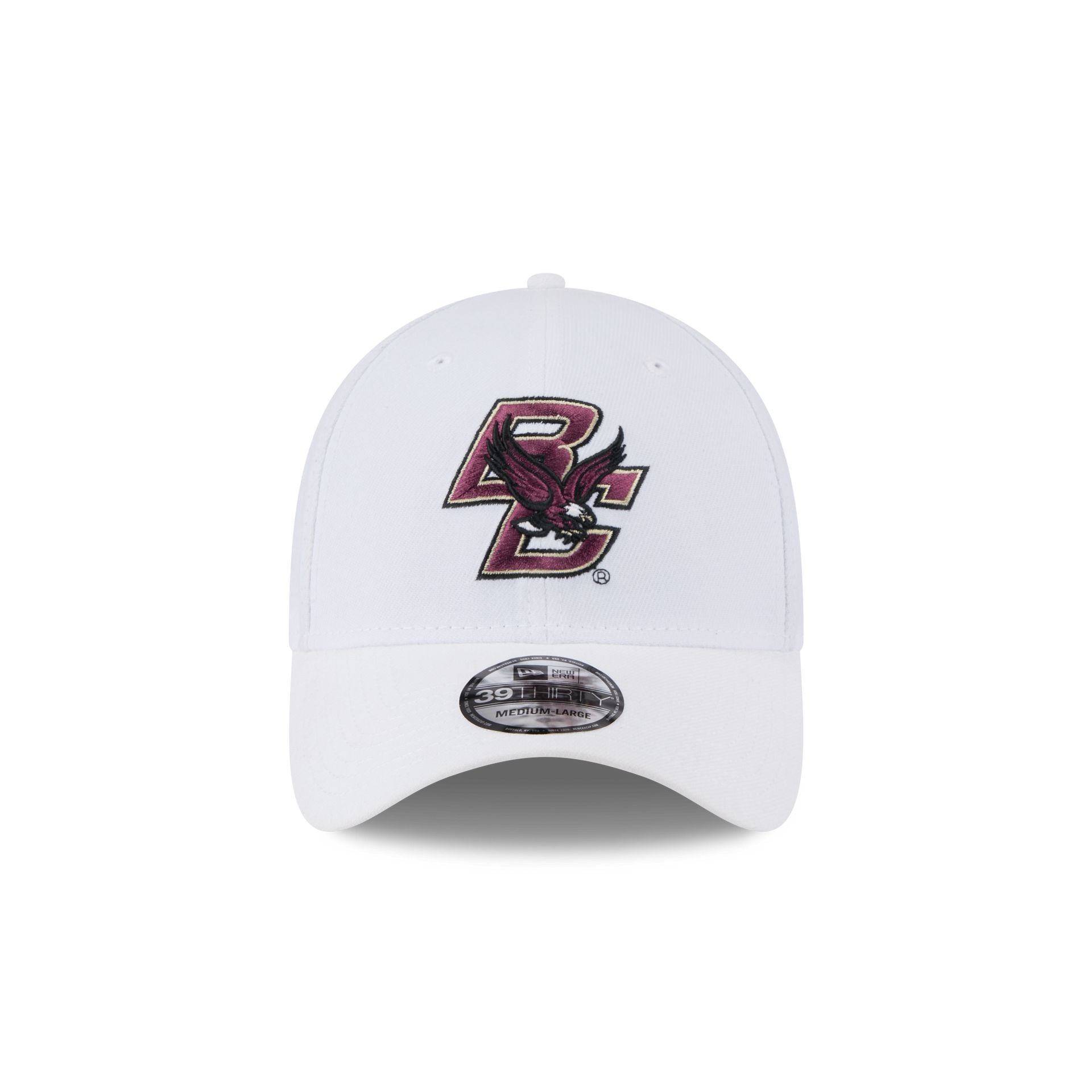 Boston College Eagles Optic White 39THIRTY Stretch Fit Hat