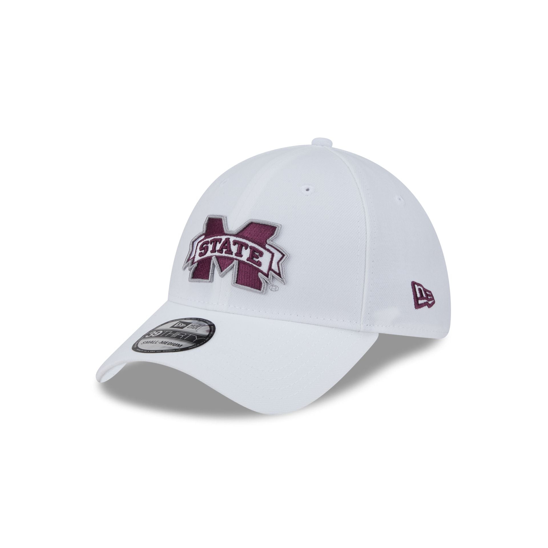 Mississippi State Bulldogs Optic White 39THIRTY Stretch Fit Hat - Nextgenmallstore
