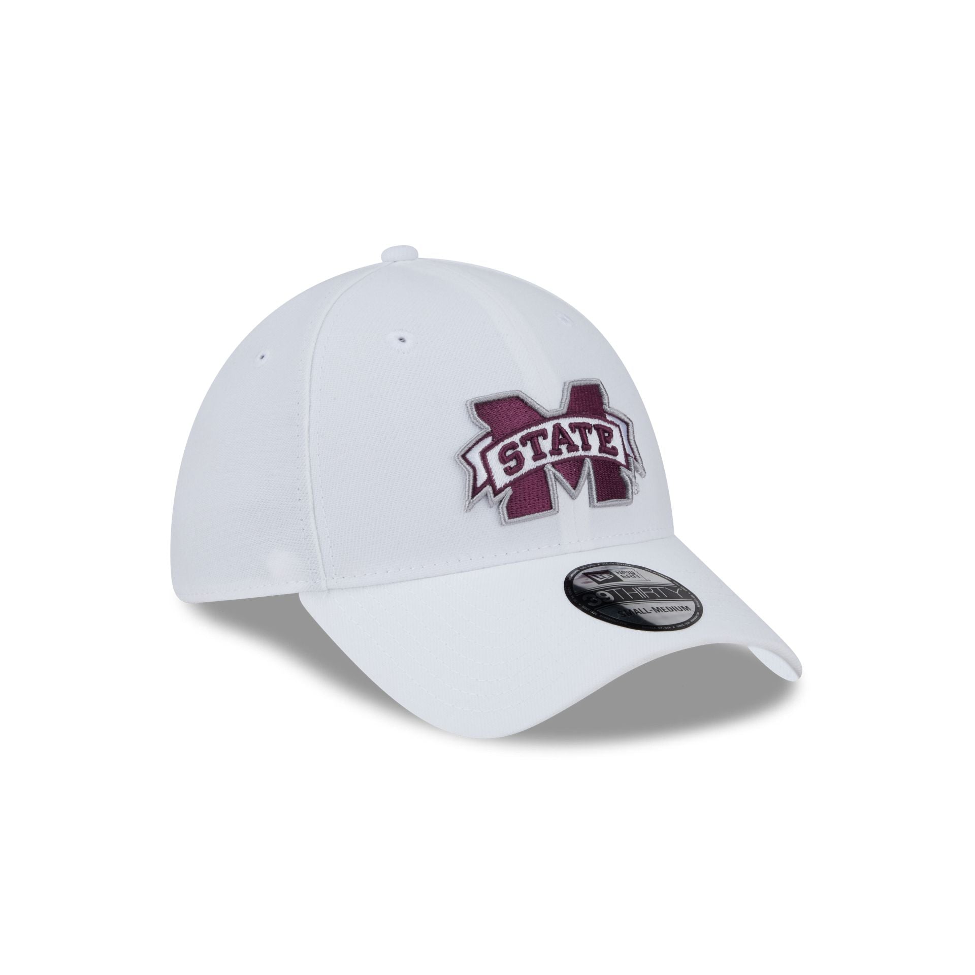 Mississippi State Bulldogs Optic White 39THIRTY Stretch Fit Hat