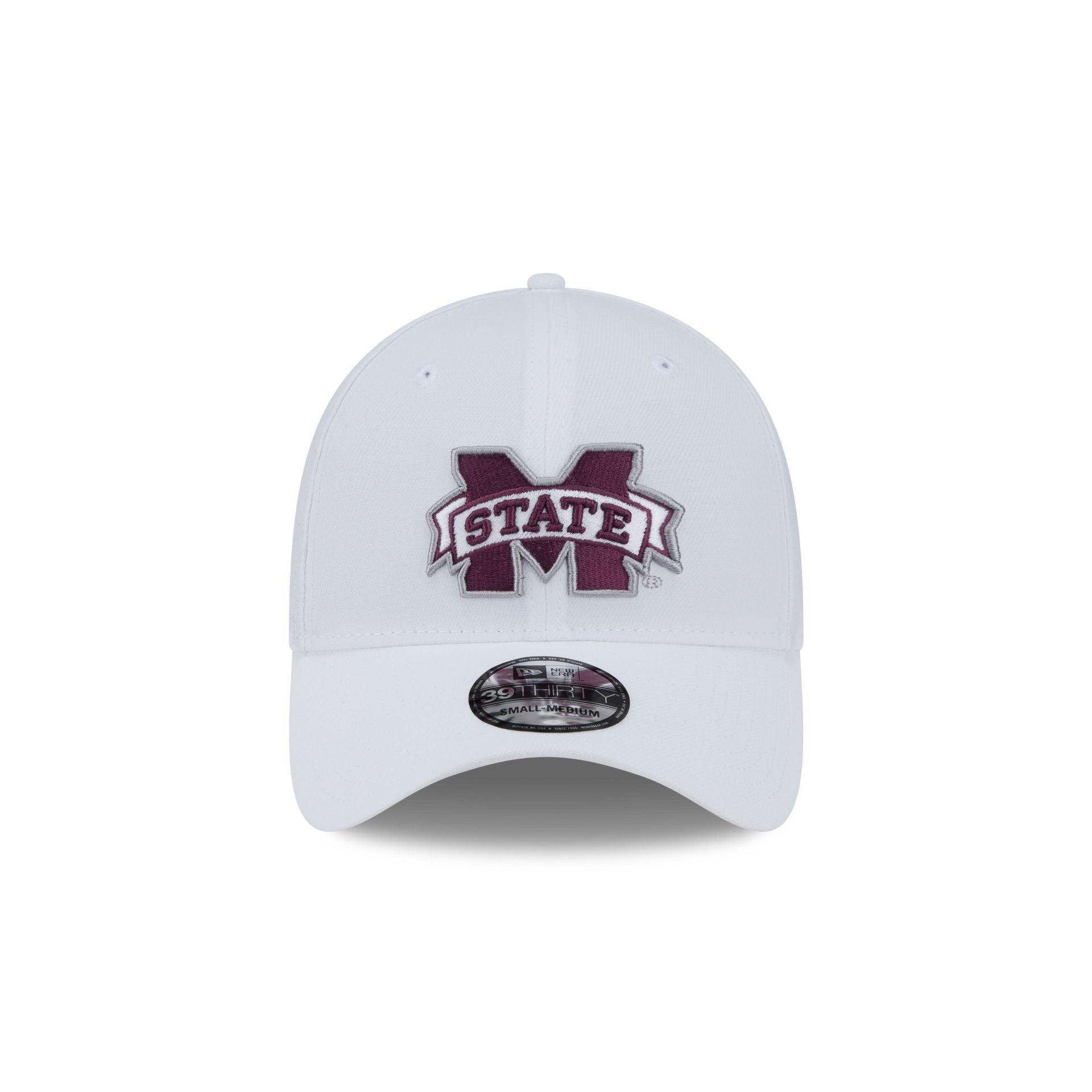 Mississippi State Bulldogs Optic White 39THIRTY Stretch Fit Hat