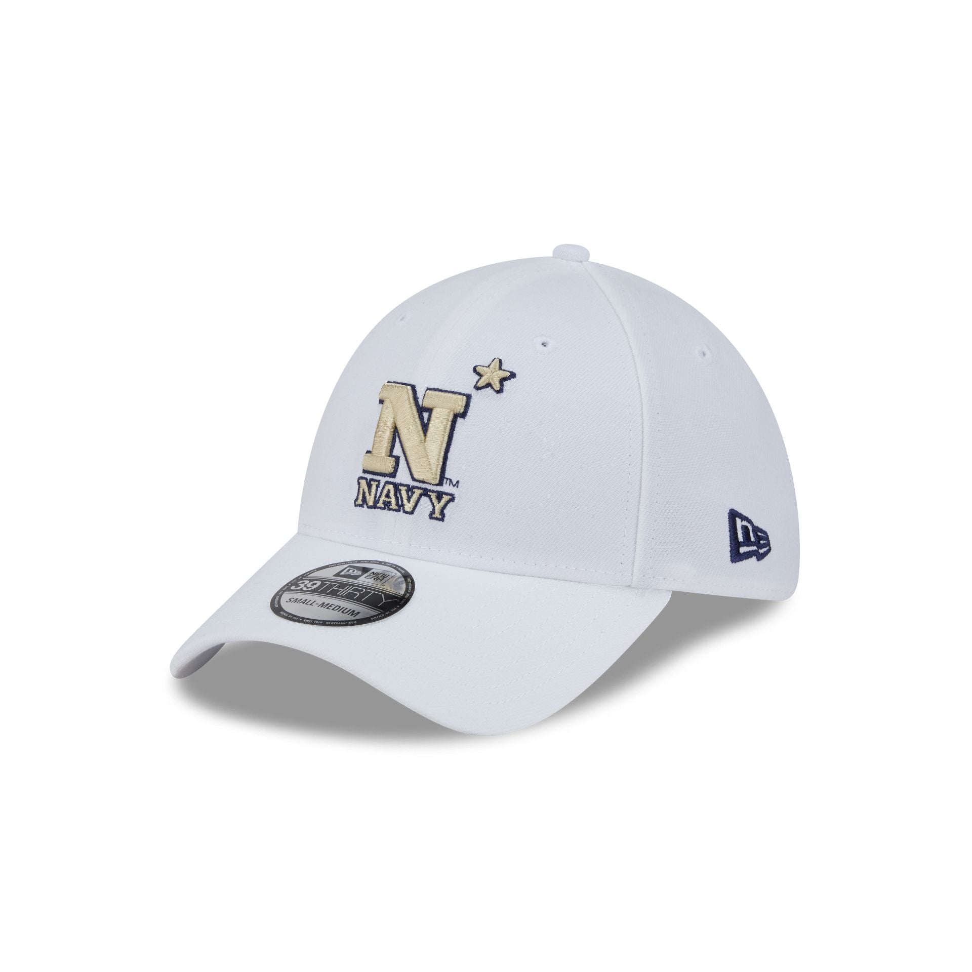 Navy Midshipmen Optic White 39THIRTY Stretch Fit Hat - Nextgenmallstore