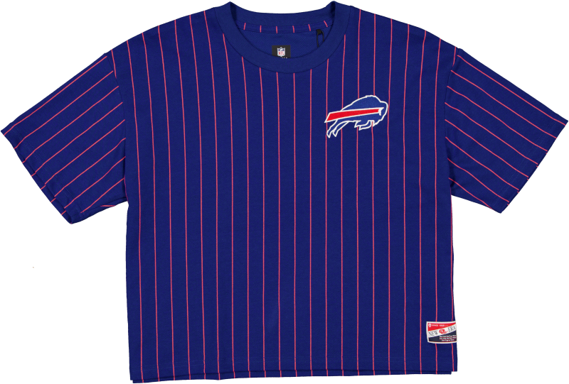 Buffalo Bills Throwback Women's Cropped Pinstripe T-Shirt