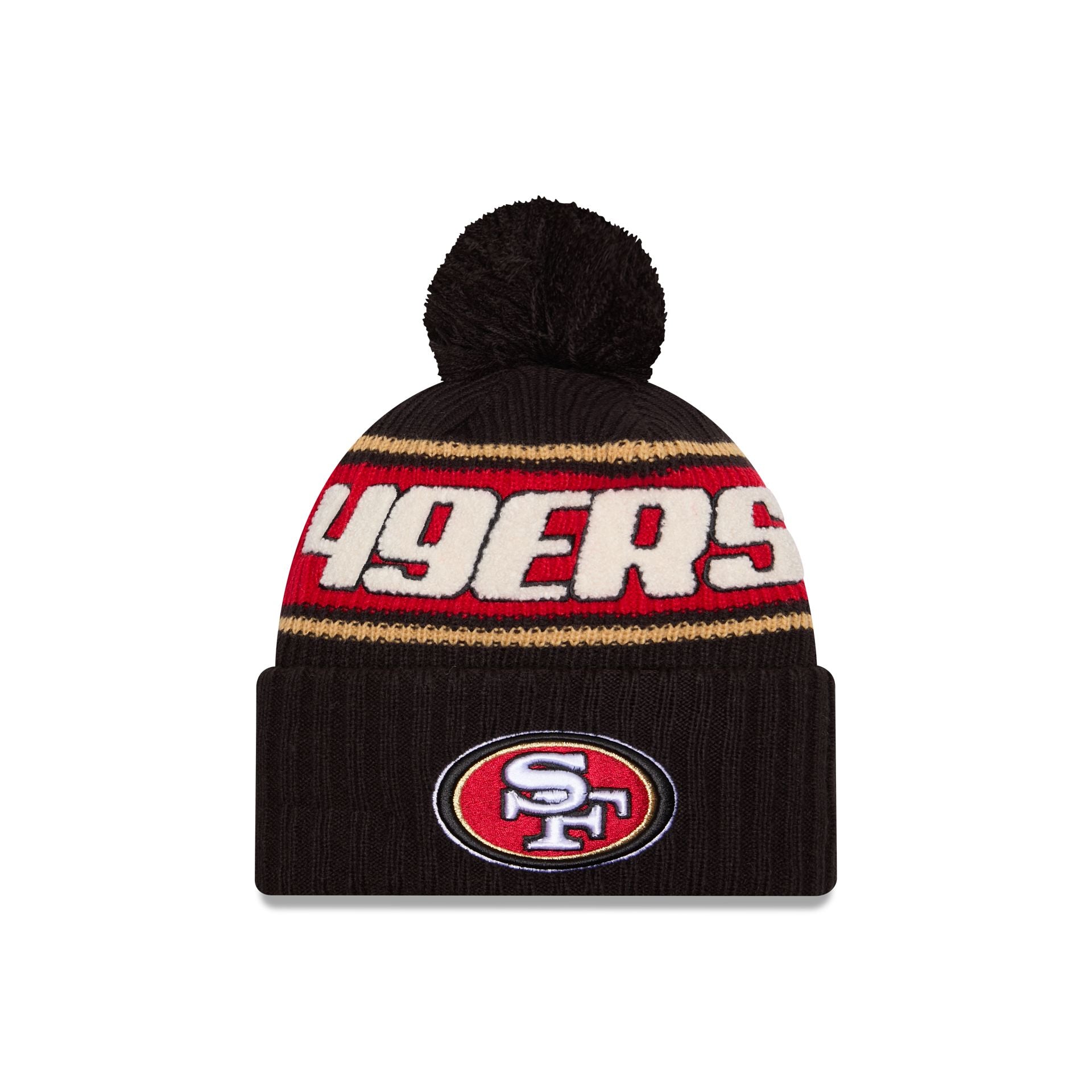 San Francisco 49ers 2024 Cold Weather Black Pom Knit Hat - Nextgenmallstore