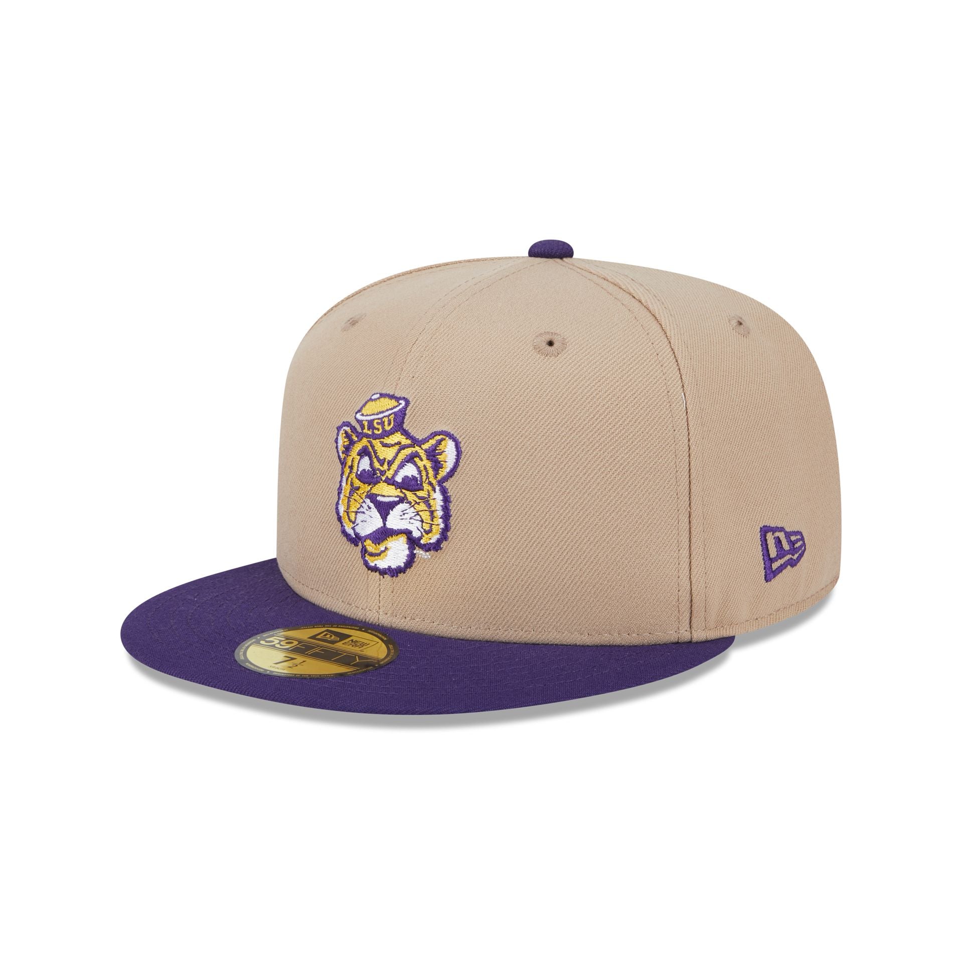 LSU Tigers Camel College Vault 59FIFTY Fitted Hat - Nextgenmallstore