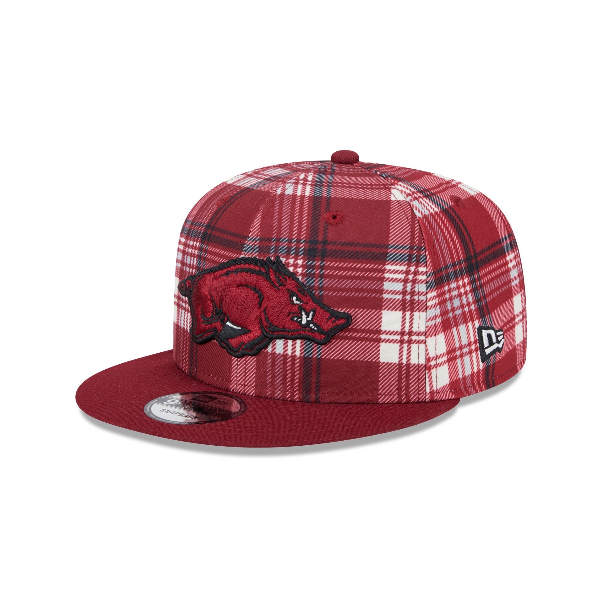 Arkansas Razorbacks Plaid 9FIFTY Snapback Hat - Nextgenmallstore