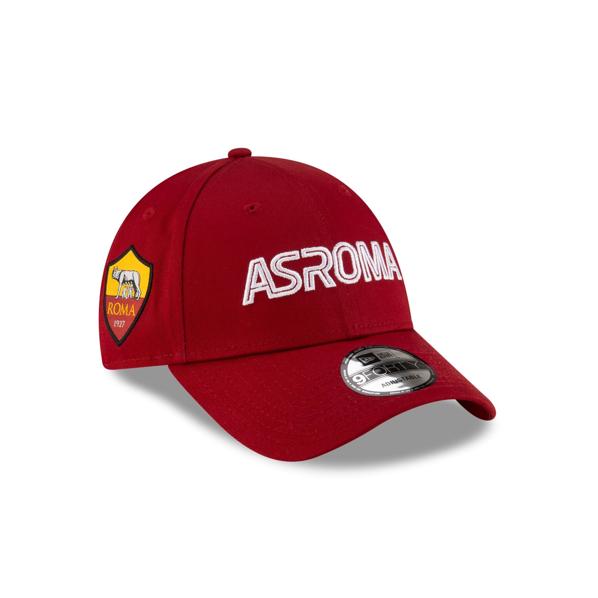 AS Roma Red Wordmark 9FORTY Adjustable Hat - Nextgenmallstore