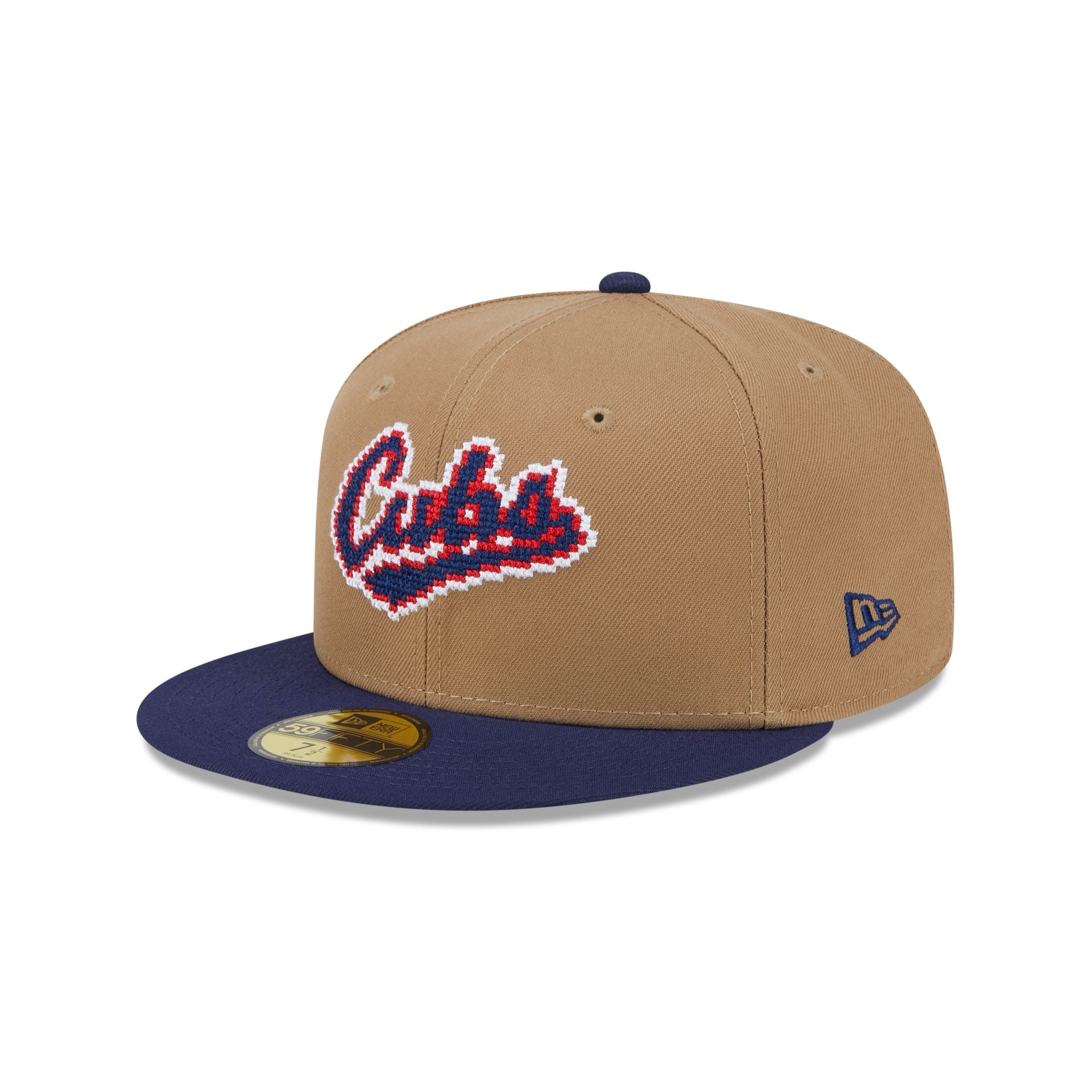 Chicago Cubs Classic 8-Bit Wordmark 59FIFTY Fitted Hat - Nextgenmallstore