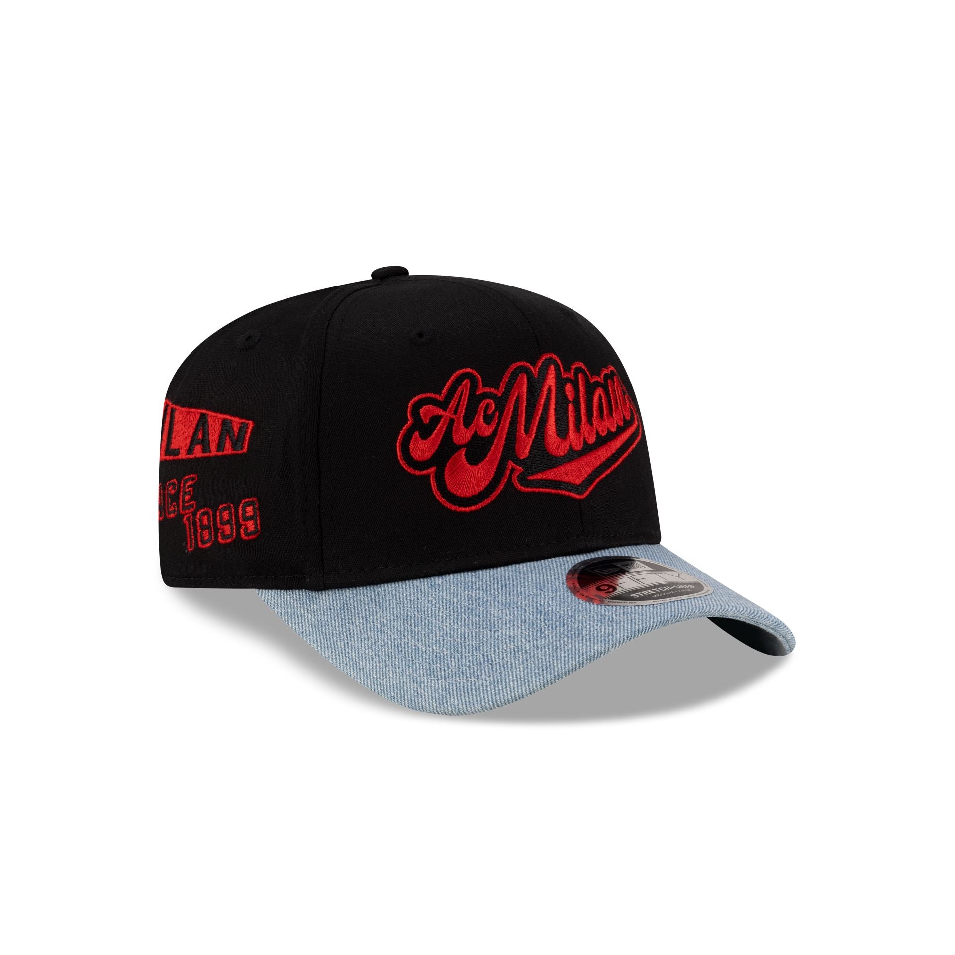 AC Milan Denim Visor 9FIFTY Stretch-Snap Hat - Nextgenmallstore