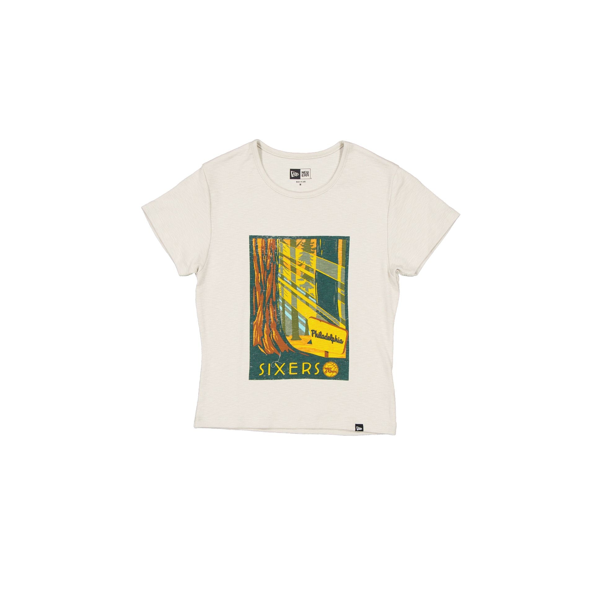 Philadelphia 76ers 2025 All-Star Game Victory Grove Women's Stone T-Shirt - Nextgenmallstore