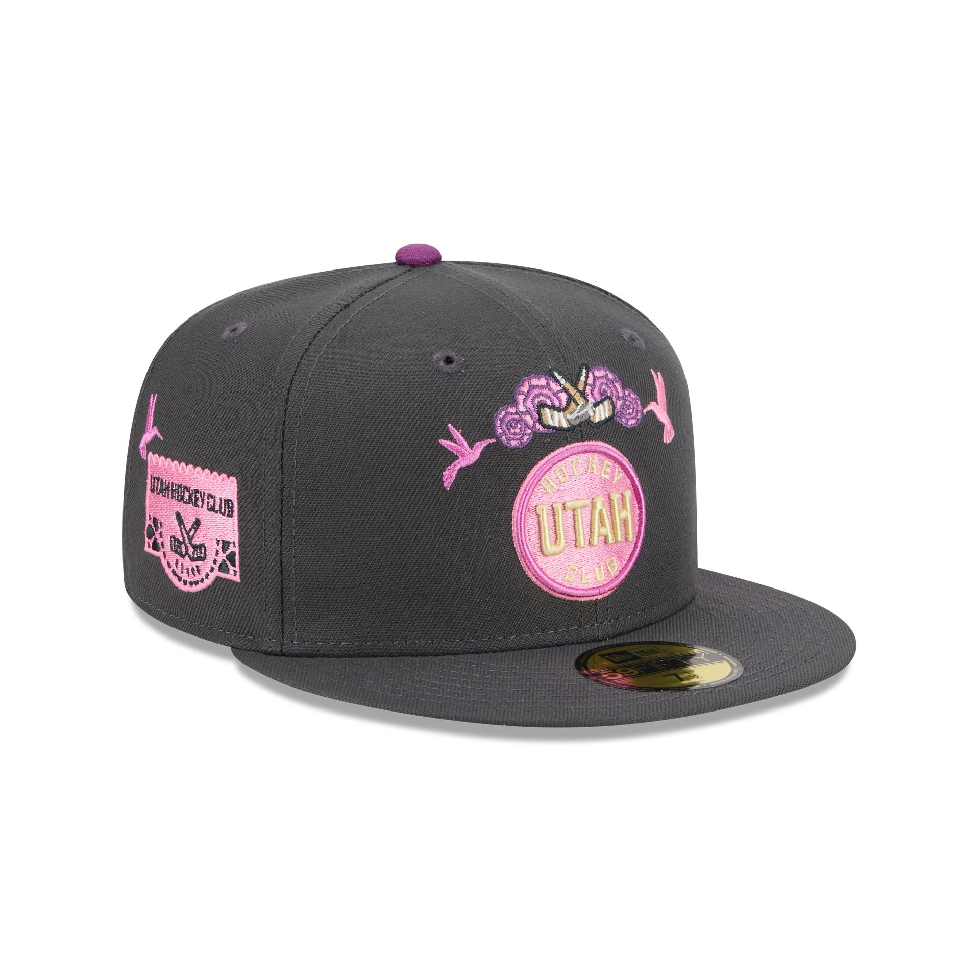 Utah Hockey Club Day of the Dead Graphite 59FIFTY Fitted Hat - Nextgenmallstore