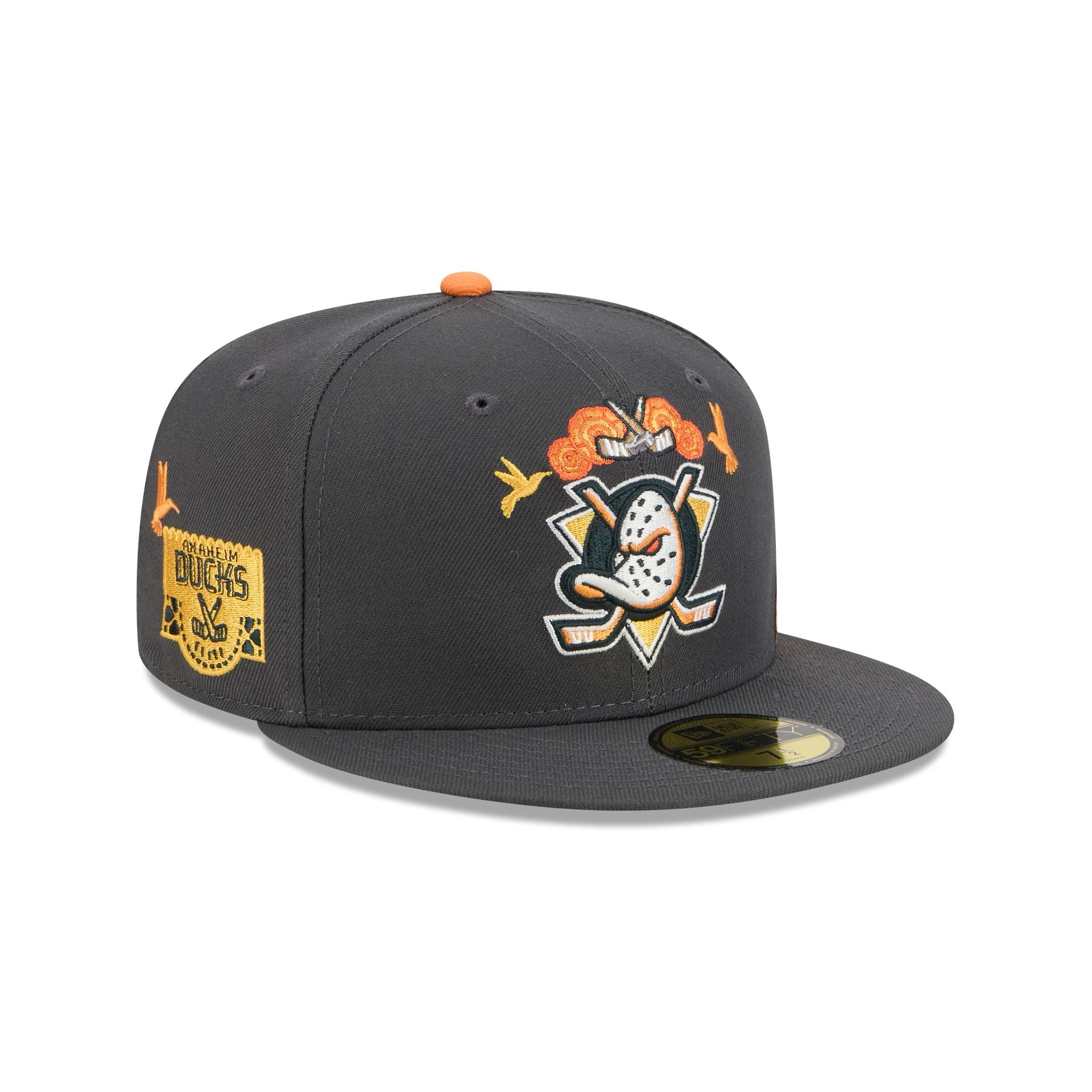 Anaheim Ducks Day of the Dead Graphite 59FIFTY Fitted Hat - Nextgenmallstore