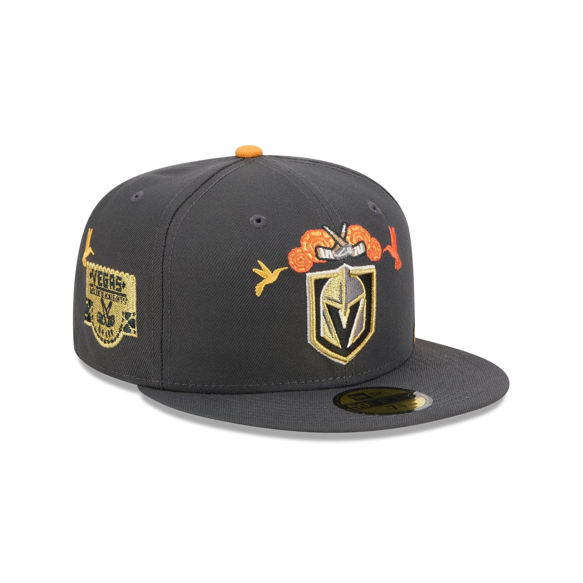 Vegas Golden Knights Day of the Dead Graphite 59FIFTY Fitted Hat - Nextgenmallstore