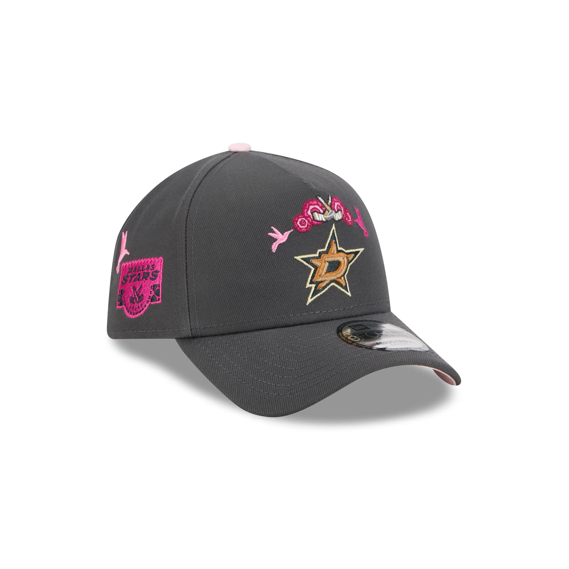 Dallas Stars Day of the Dead Graphite 9FORTY A-Frame Snapback Hat - Nextgenmallstore