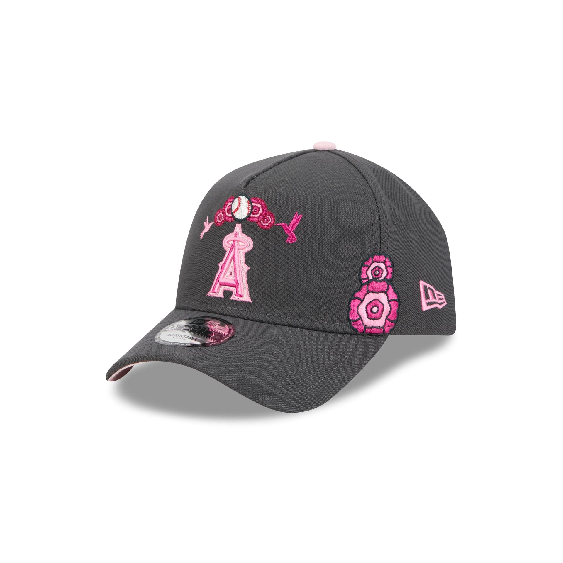 Los Angeles Angels Day of the Dead Graphite 9FORTY A-Frame Snapback Hat
