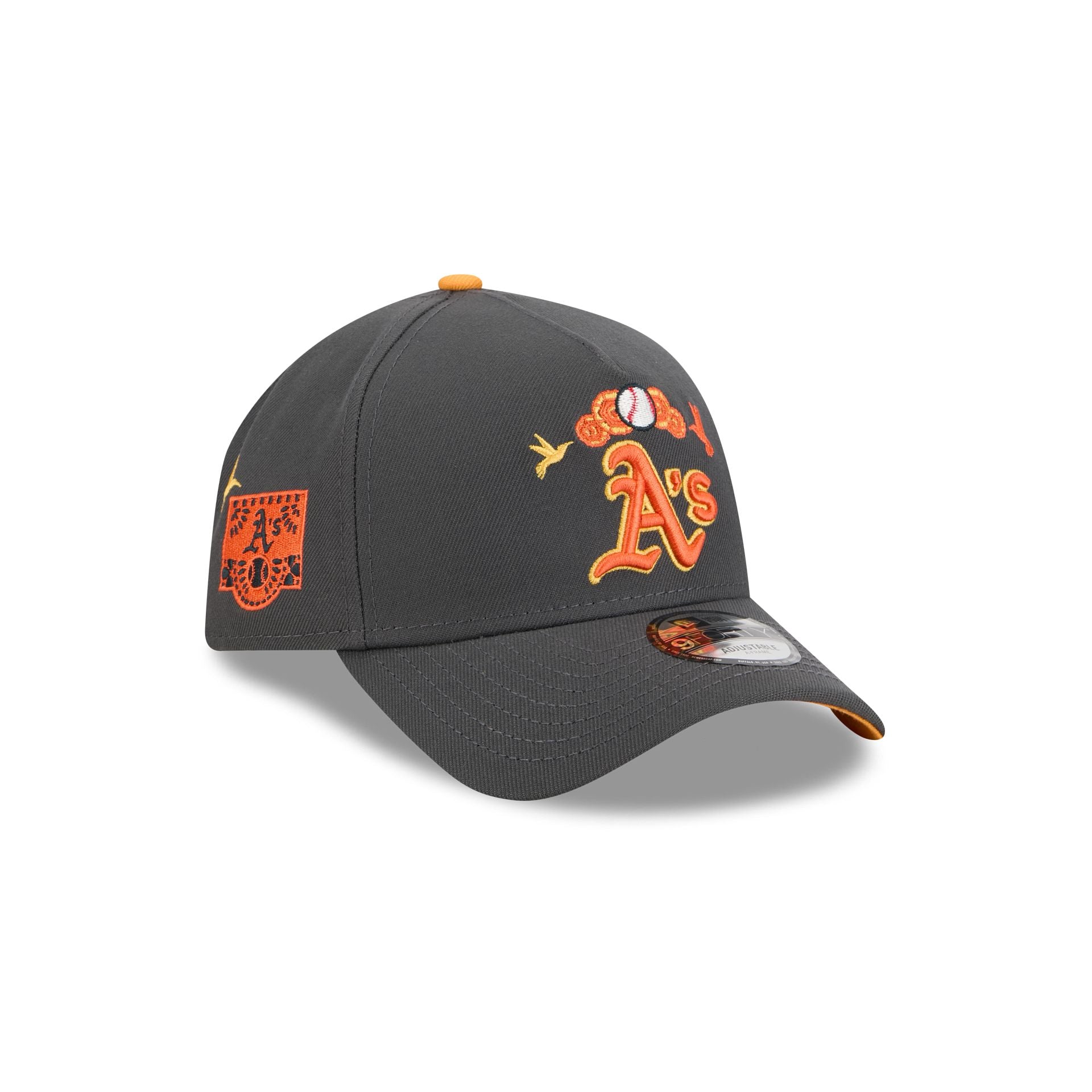 Athletics Day of the Dead Graphite 9FORTY A-Frame Snapback Hat - Nextgenmallstore