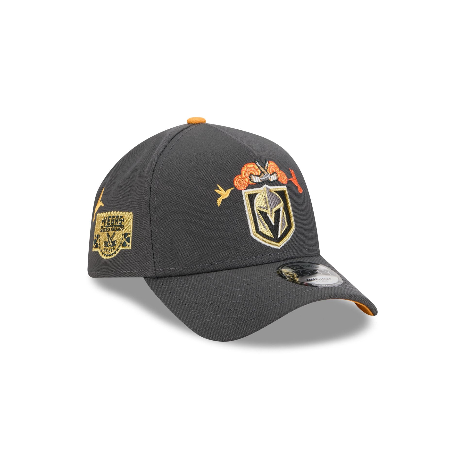 Vegas Golden Knights Day of the Dead Graphite 9FORTY A-Frame Snapback Hat - Nextgenmallstore