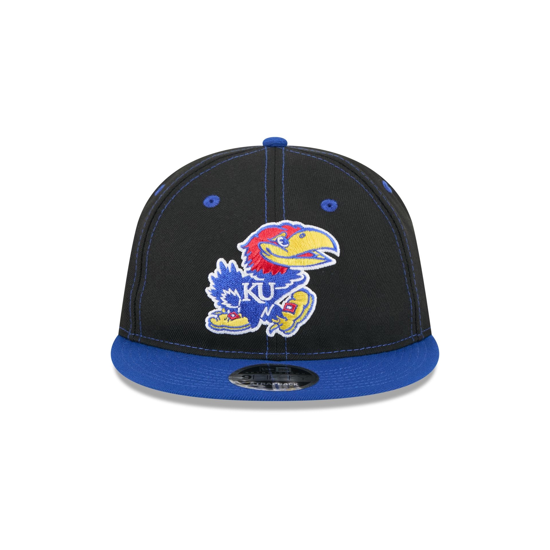 Kansas Jayhawks Tournament Side Patch Retro Crown 9FIFTY Strapback Hat