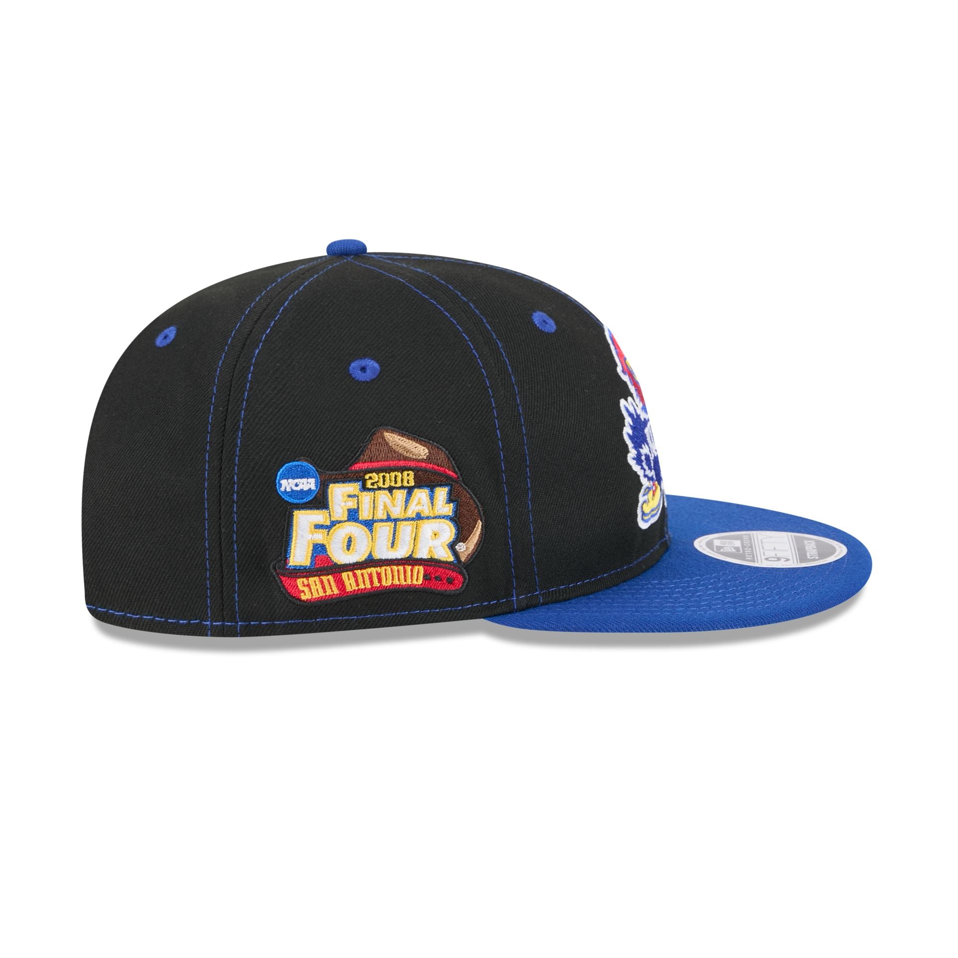 Kansas Jayhawks Tournament Side Patch Retro Crown 9FIFTY Strapback Hat