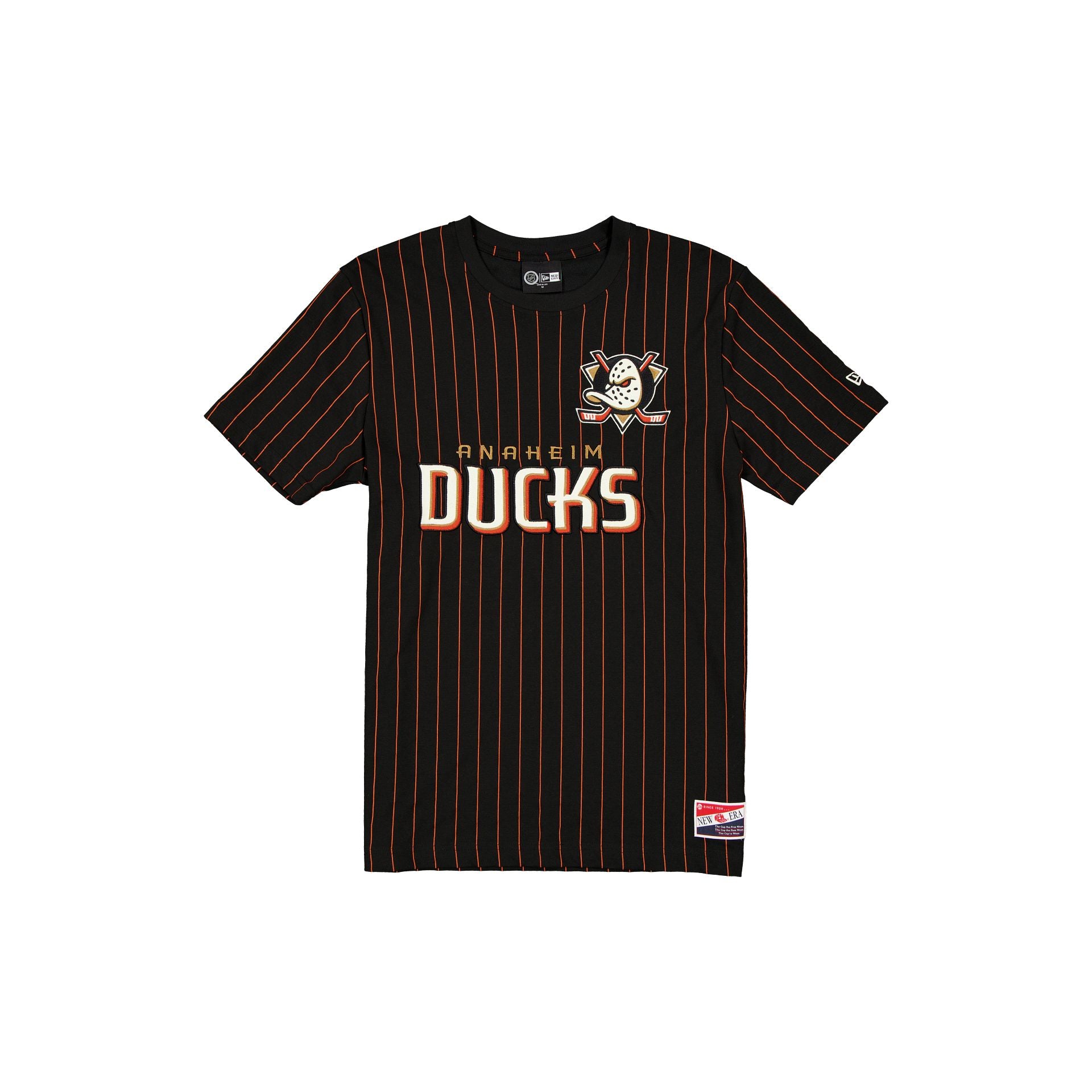 Anaheim Ducks Throwback Retro Pinstripe T-Shirt - Nextgenmallstore