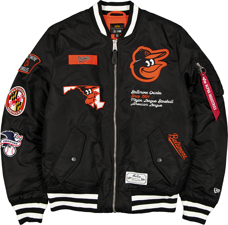 Alpha Industries x Baltimore Orioles Black MA-1 Bomber Jacket