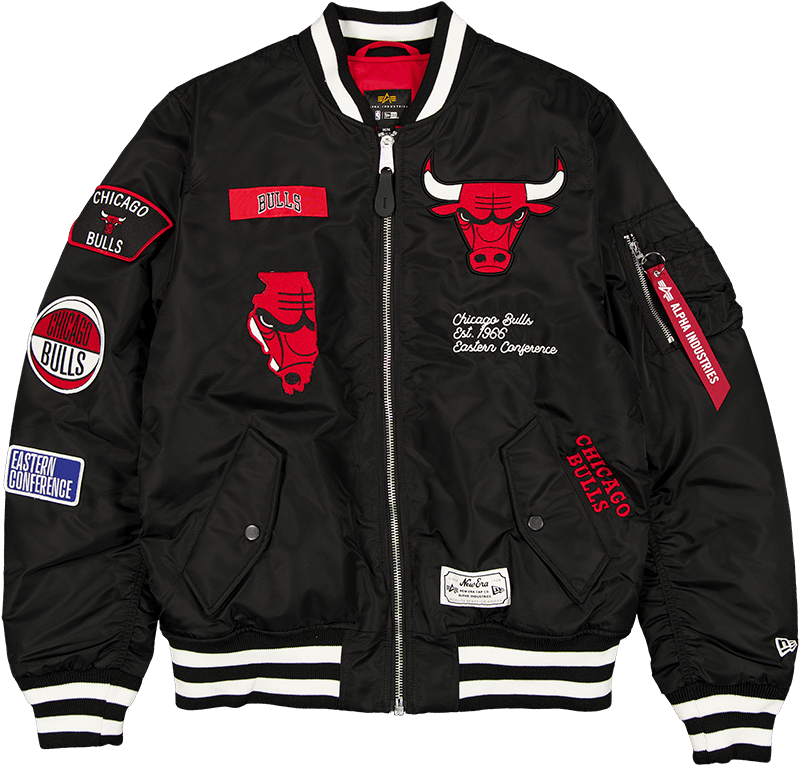 Alpha Industries x Chicago Bulls Black MA-1 Bomber Jacket