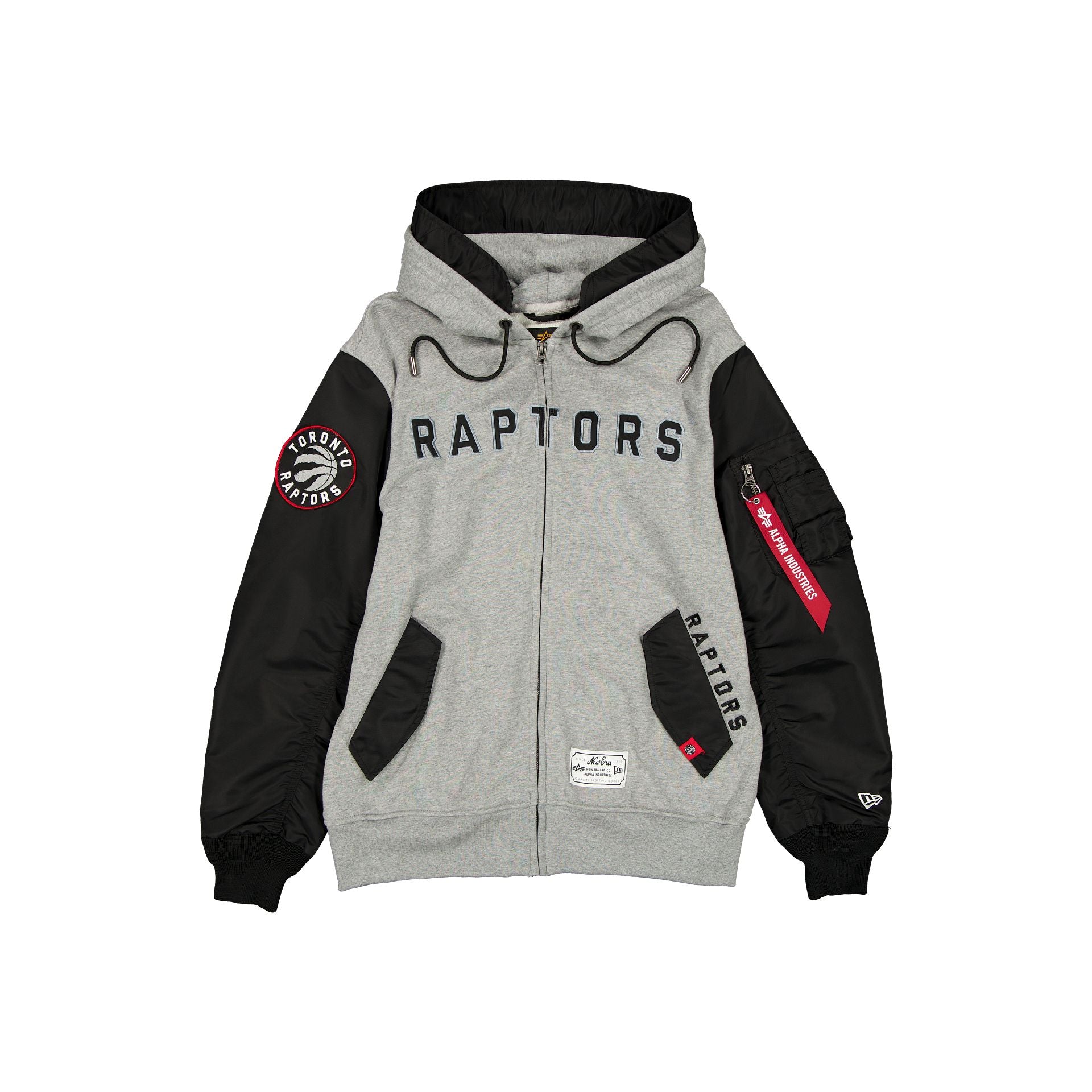 Alpha Industries x Toronto Raptors Gray MA-1 Full Zip Fleece Jacket - Nextgenmallstore