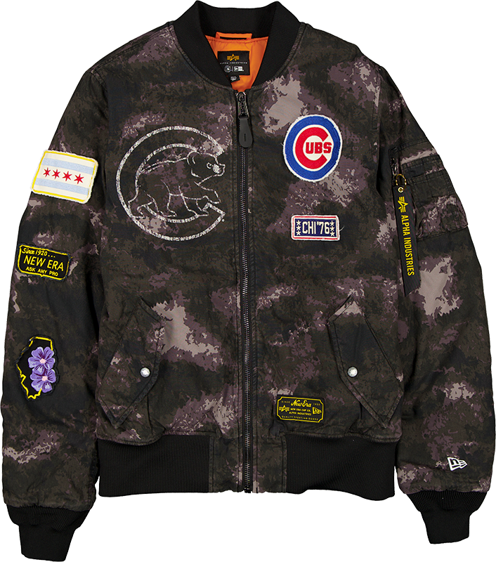 Alpha Industries x Chicago Cubs Black Camo MA-1 Bomber Jacket
