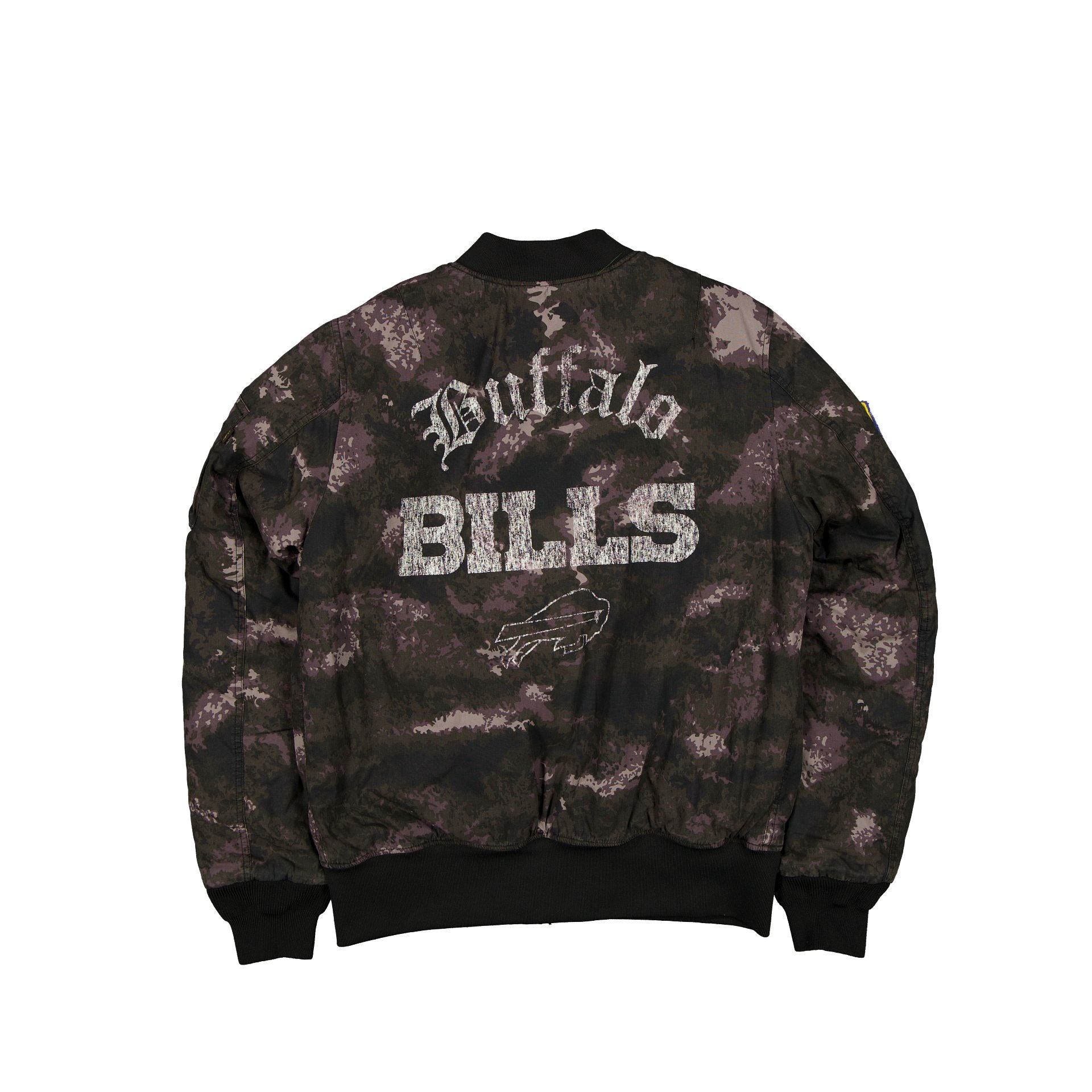Alpha Industries x Buffalo Bills Black Camo MA-1 Bomber Jacket