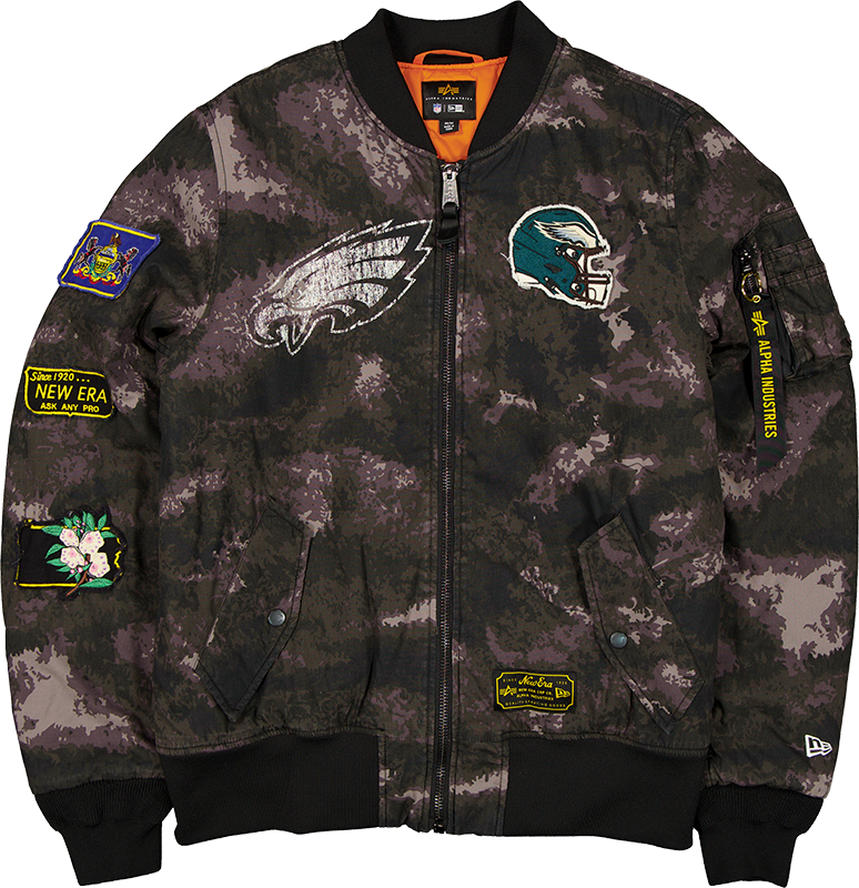 Alpha Industries x Philadelphia Eagles Black Camo MA-1 Bomber Jacket