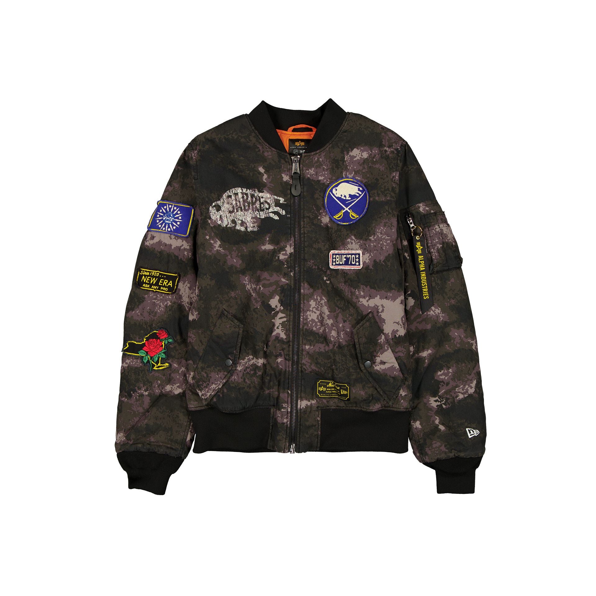 Alpha Industries x Buffalo Sabres Black Camo MA-1 Bomber Jacket