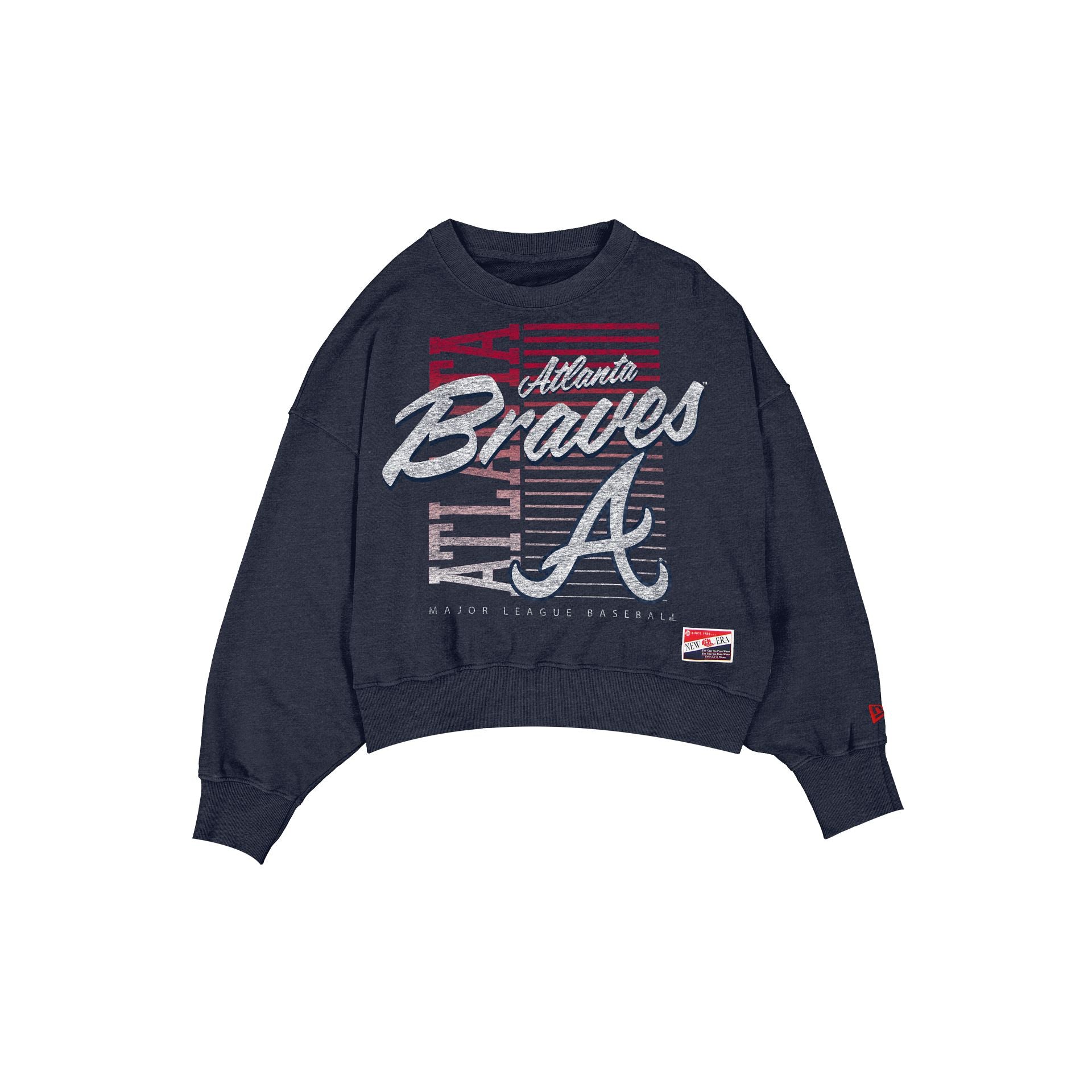 Atlanta Braves Throwback Women's Washed Crewneck - Nextgenmallstore