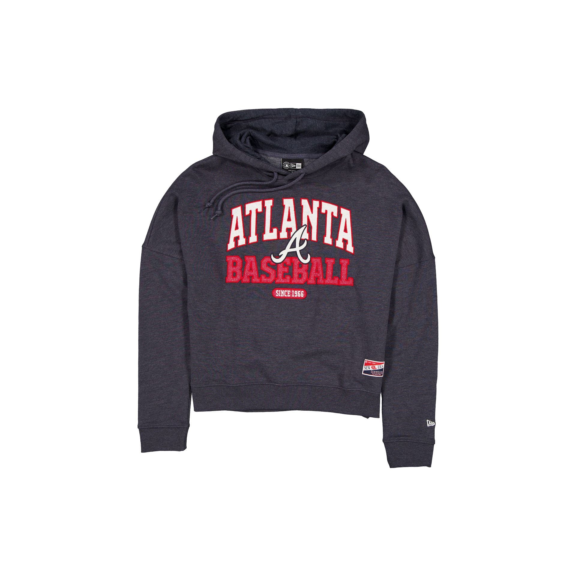 Atlanta Braves Throwback Women's Glitter Hoodie - Nextgenmallstore