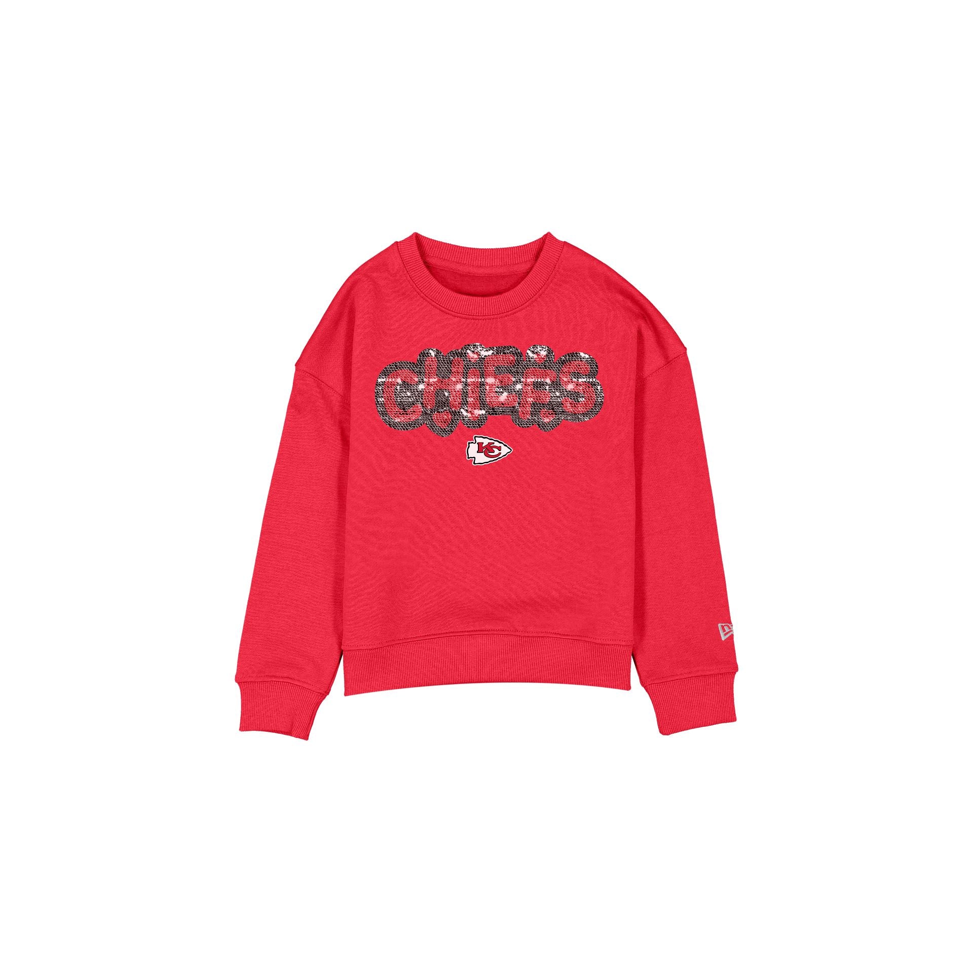Kansas City Chiefs Flip Sequin Girls Crewneck