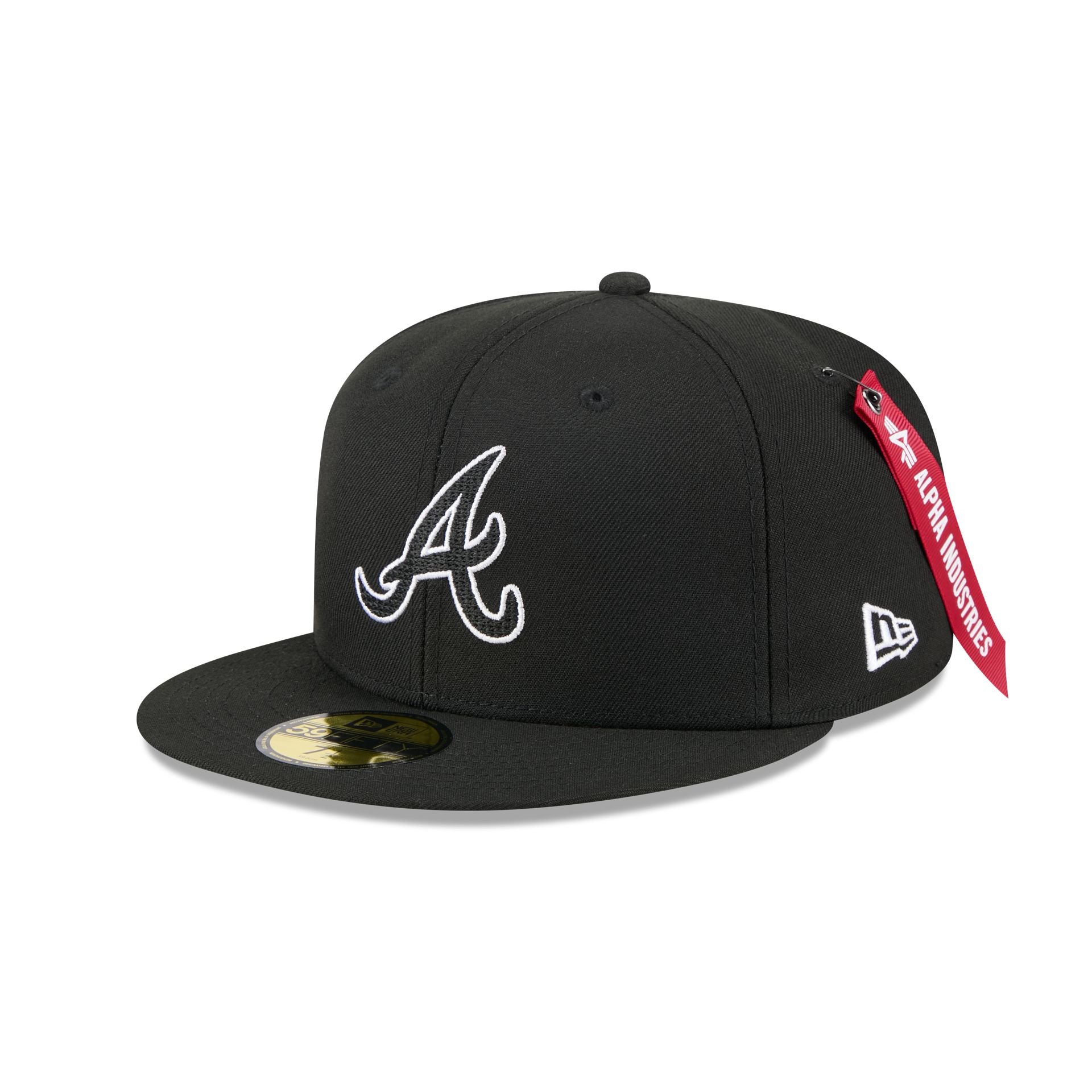 Alpha Industries x Atlanta Braves Black 59FIFTY Fitted Hat - Nextgenmallstore