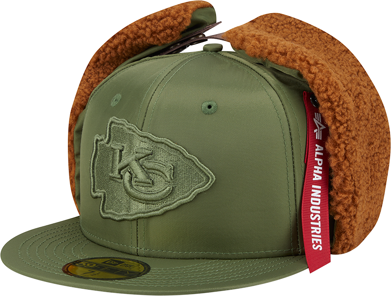 Alpha Industries x Kansas City Chiefs Olive Green Dog Ear 59FIFTY Fitted Hat