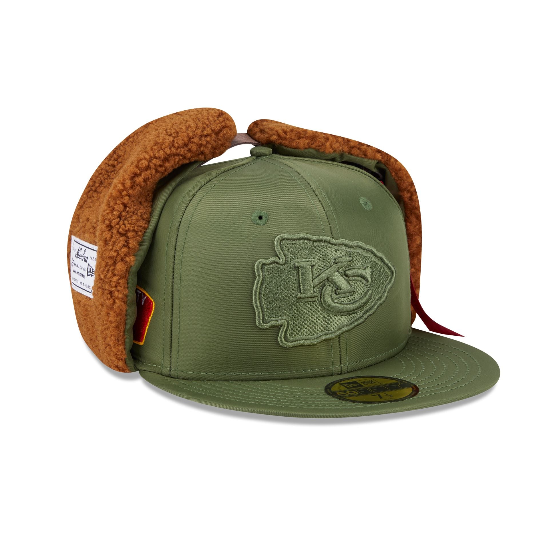 Alpha Industries x Kansas City Chiefs Olive Green Dog Ear 59FIFTY Fitted Hat