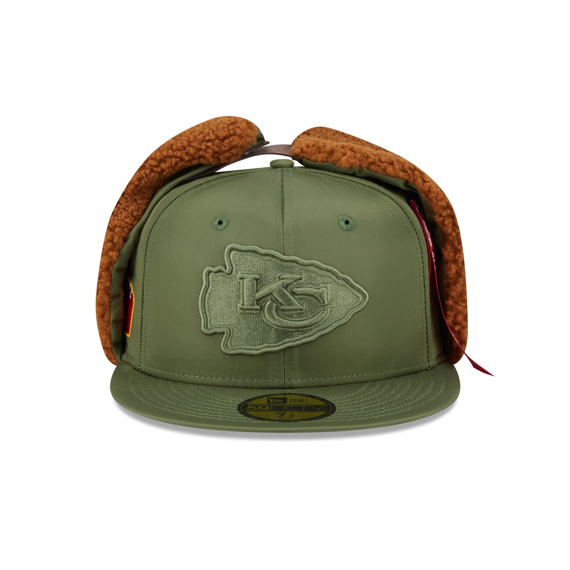 Alpha Industries x Kansas City Chiefs Olive Green Dog Ear 59FIFTY Fitted Hat