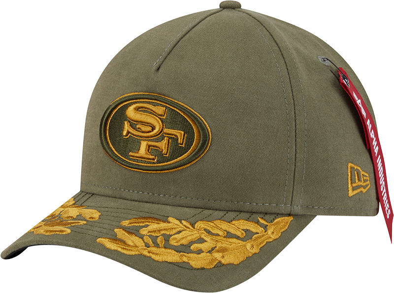 Alpha Industries x San Francisco 49ers Olive Green 9FORTY M-Crown A-Frame Snapback Hat