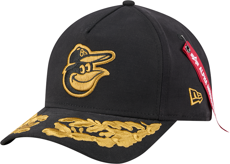 Alpha Industries x Baltimore Orioles Black 9FORTY M-Crown A-Frame Snapback Hat