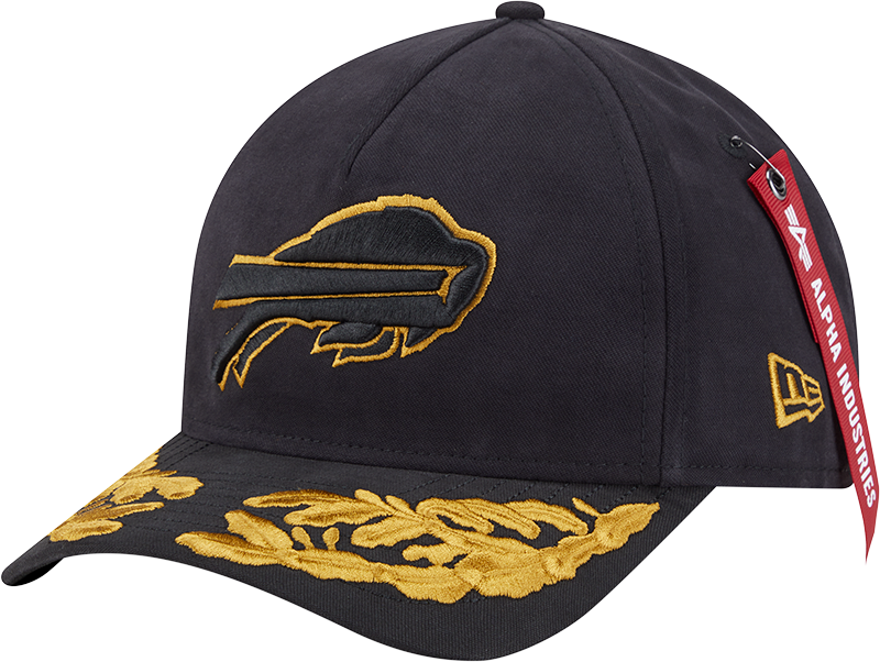 Alpha Industries x Buffalo Bills Black 9FORTY M-Crown A-Frame Snapback Hat
