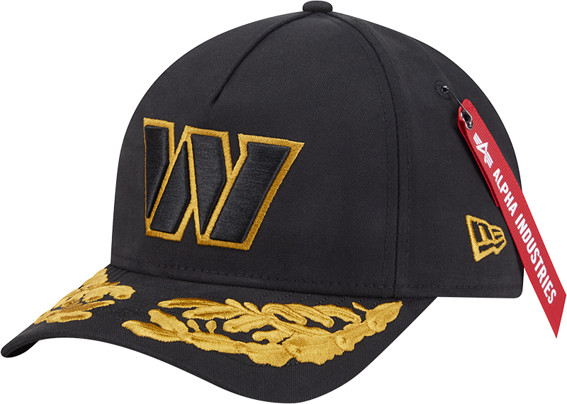 Alpha Industries x Washington Commanders Black 9FORTY M-Crown A-Frame Snapback Hat