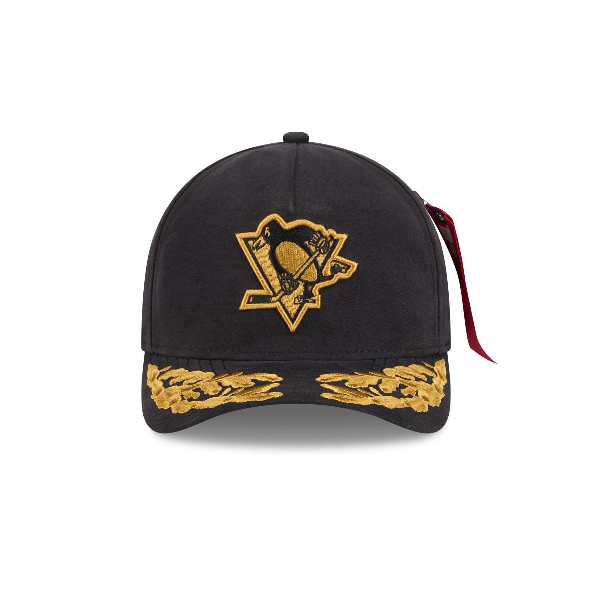 Alpha Industries x Pittsburgh Penguins Black 9FORTY M-Crown A-Frame Snapback Hat