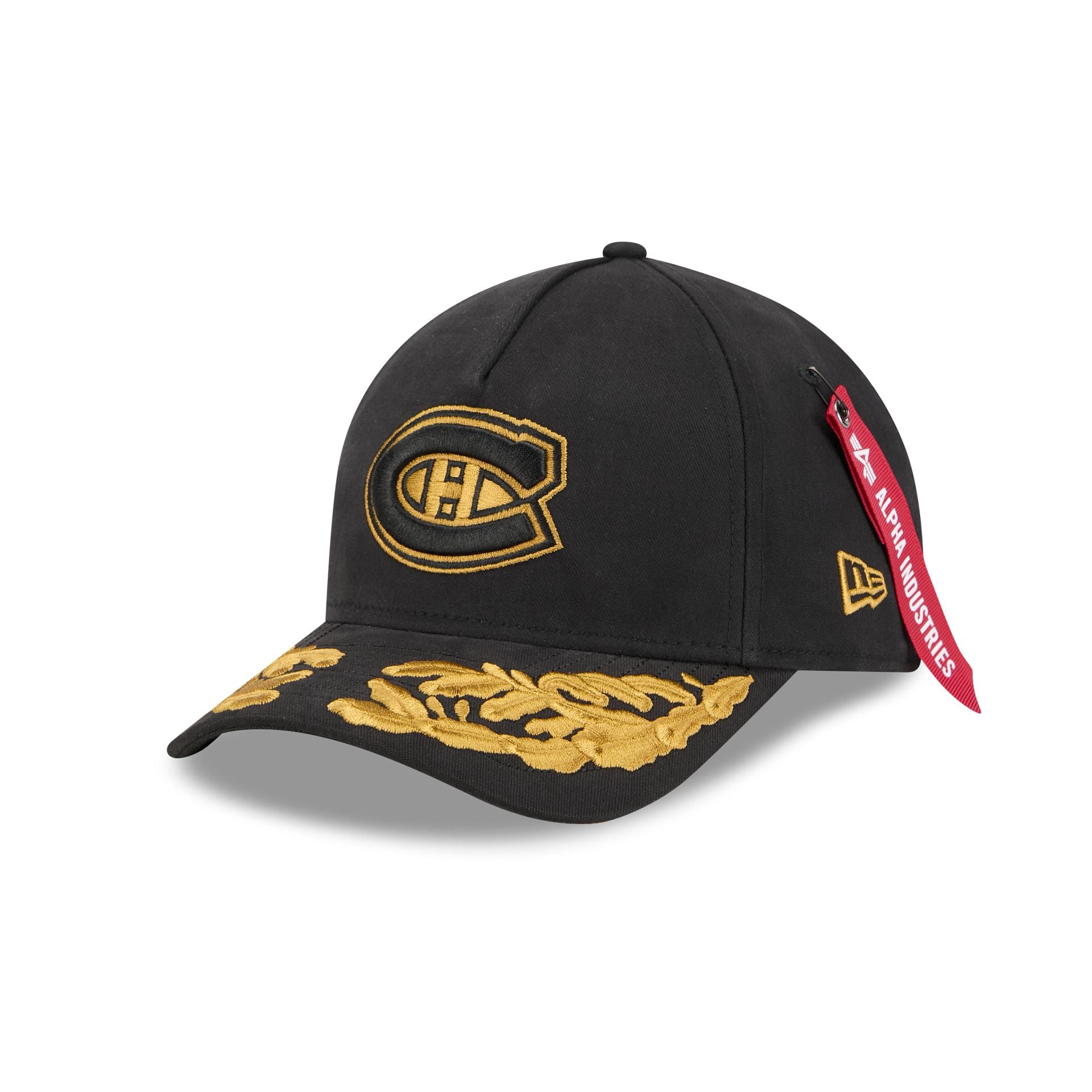 Alpha Industries x Montreal Canadiens Black 9FORTY M-Crown A-Frame Snapback Hat - Nextgenmallstore