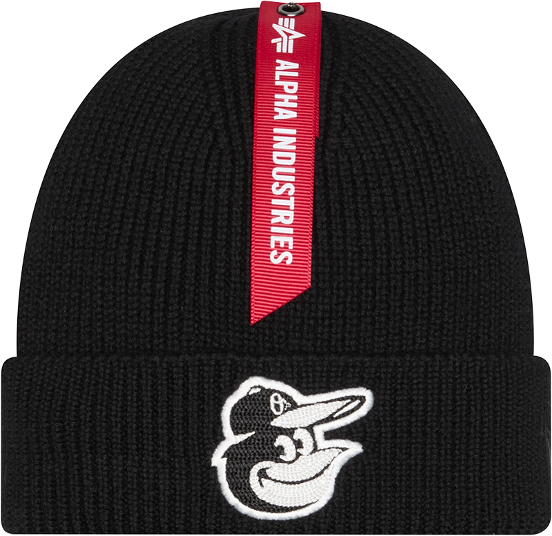 Alpha Industries x Baltimore Orioles Black Cuff Knit Hat