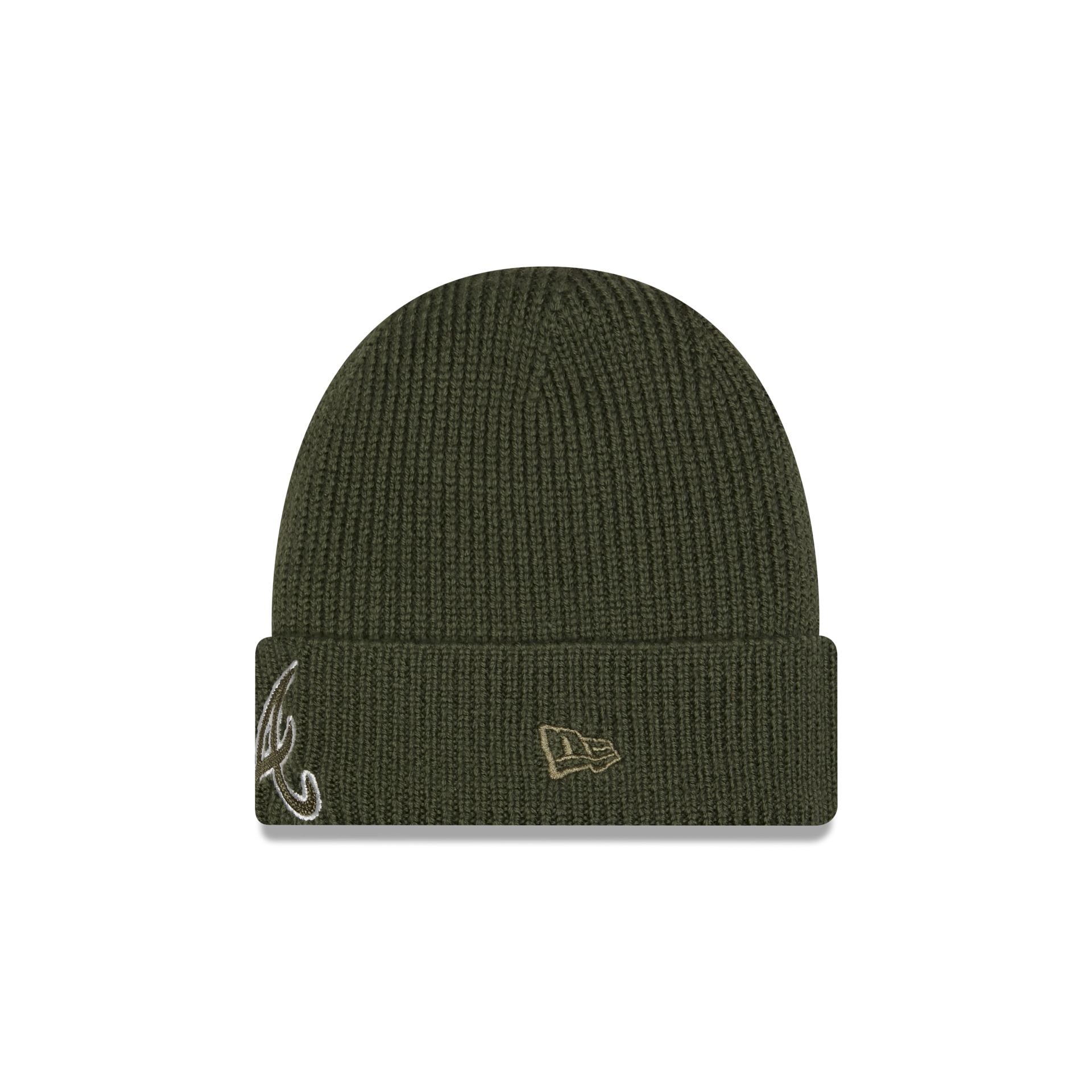 Alpha Industries x Atlanta Braves Olive Green Cuff Knit Hat