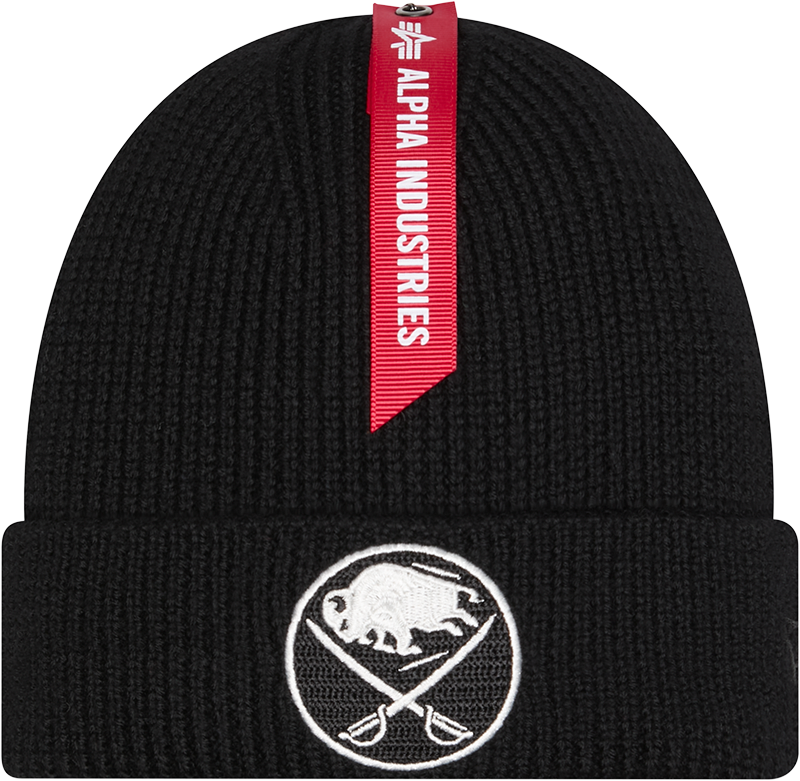 Alpha Industries x Buffalo Sabres Black Cuff Knit Hat